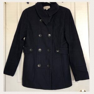 Cleo Tailored Navy Blue Wool Coat